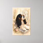 Cavalier King Charles Spaniel by the Window | Soft Canvas Afdruk (Voorkant)