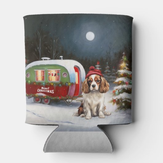 Cavalier King Charles Spaniel Caravan Kerstmis Blikjeskoeler (Achterkant)