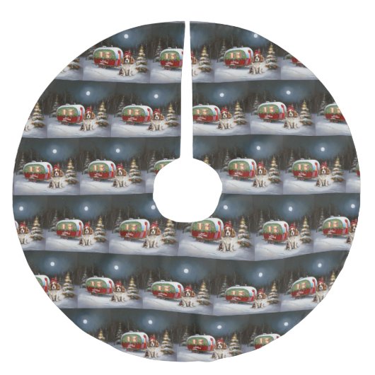 Cavalier King Charles Spaniel Caravan Kerstmis Kerstboom Rok (Voorkant)