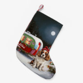 Cavalier King Charles Spaniel Caravan Kerstmis Kleine Kerstsok (Voorkant (Hangend))