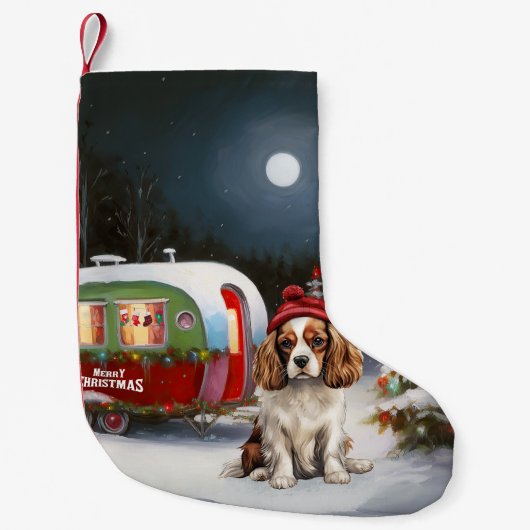 Cavalier King Charles Spaniel Caravan Kerstmis Kleine Kerstsok (Voorkant)