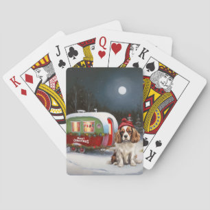 Cavalier King Charles Spaniel Caravan Kerstmis Pokerkaarten