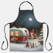 Cavalier King Charles Spaniel Caravan Kerstmis Schort (Voorkant)