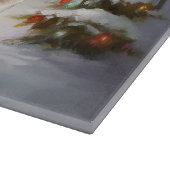 Cavalier King Charles Spaniel Caravan Kerstmis  Snijplank (Hoek)