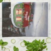 Cavalier King Charles Spaniel Caravan Kerstmis Theedoek (Gevouwen)