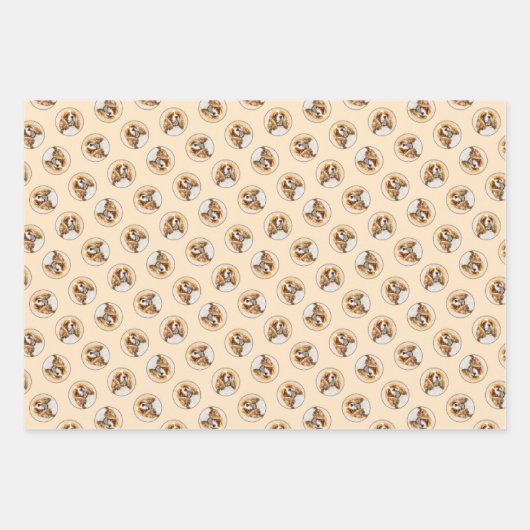 Cavalier King Charles Spaniel Cav Dog Art Painting Inpakpapier Vel (Voorkant)