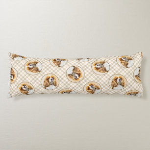 Cavalier King Charles Spaniel Cav Dog Art Painting Lichaamskussen