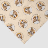 Cavalier King Charles Spaniel Cav Dog Art Painting Tissuepapier (Detail)