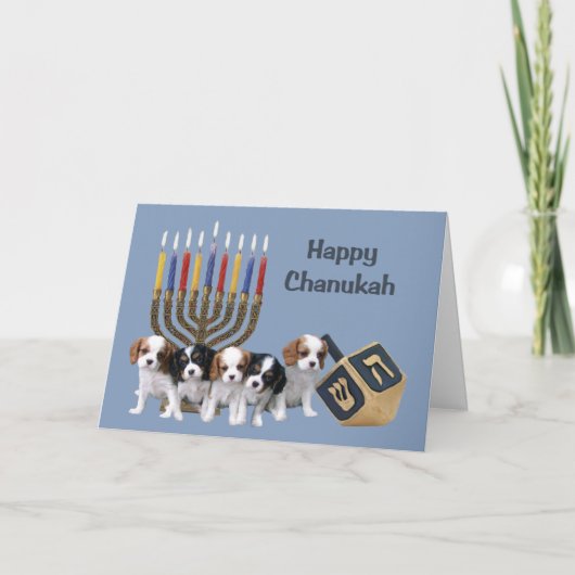 Cavalier King Charles Spaniel Chanukah Kaart Menor (Voorkant)