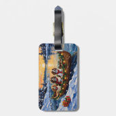 Cavalier King Charles Spaniel Christmas Boat Bagagelabel (Achterkant verticaal)