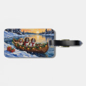 Cavalier King Charles Spaniel Christmas Boat Bagagelabel (Achterkant horizontaal)