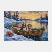 Cavalier King Charles Spaniel Christmas Boat Deurmat (Voorkant)
