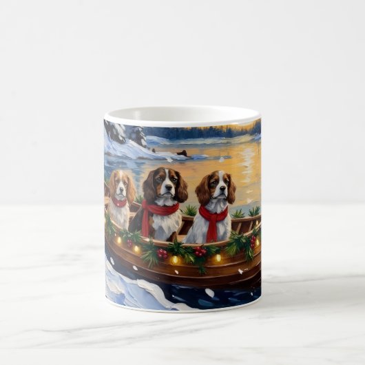 Cavalier King Charles Spaniel Christmas Boat Koffiemok (Center)