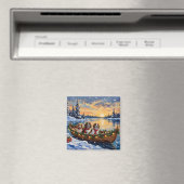 Cavalier King Charles Spaniel Christmas Boat Magneet (Insitu (Vaatwasser))