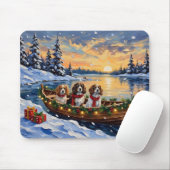 Cavalier King Charles Spaniel Christmas Boat Muismat (Met muis)