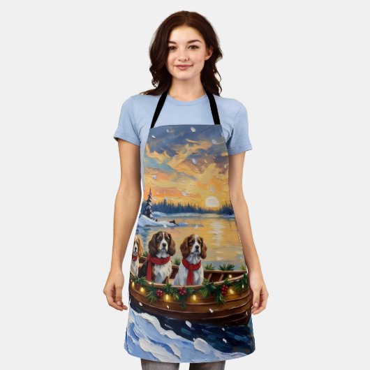 Cavalier King Charles Spaniel Christmas Boat Schort (Gedragen)