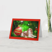 Cavalier King Charles Spaniel Christmas Kaart Red  (Voorkant)