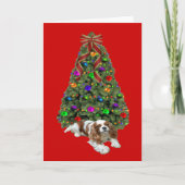 Cavalier King Charles Spaniel Christmas Kaart Tree (Voorkant)
