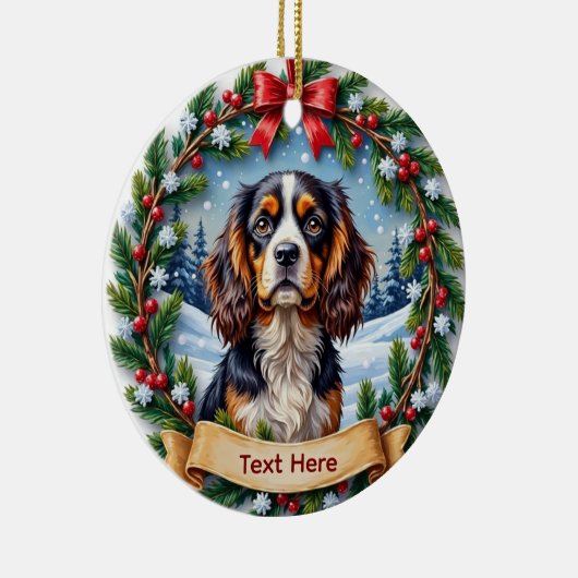 Cavalier King Charles Spaniel Christmas Keramisch Ornament (Rechts)