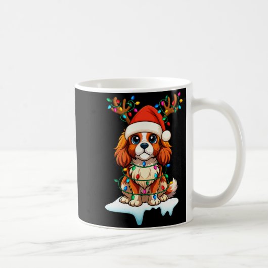 Cavalier King Charles Spaniel Christmas Reindeer P Koffiemok (Rechts)