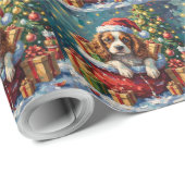 Cavalier King Charles Spaniel Christmas Santa Bag Cadeaupapier (Rol Hoek)