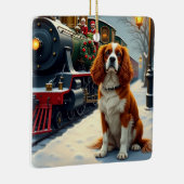 Cavalier King Charles Spaniel Christmas Train Keramisch Ornament (Rechts)