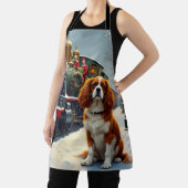 Cavalier King Charles Spaniel Christmas Train Schort (Insitu)