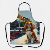 Cavalier King Charles Spaniel Christmas Train Schort (Voorkant)