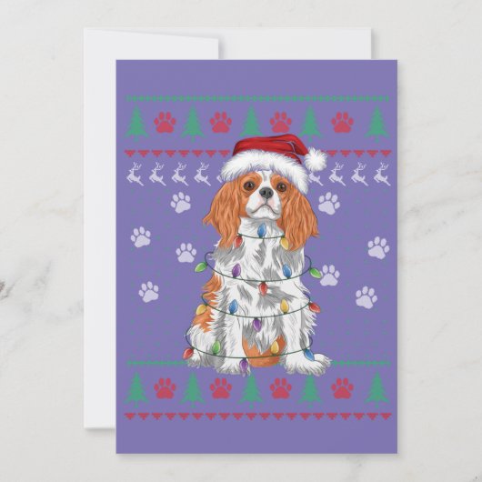 Cavalier King Charles Spaniel Christmas Ugly Sweat Kaart (Voorkant)