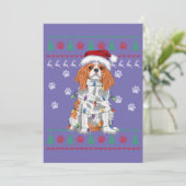 Cavalier King Charles Spaniel Christmas Ugly Sweat Kaart (Staand voorkant)