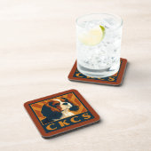 Cavalier King Charles Spaniel CKCS Retro Bier Onderzetter (Rechterzijde)