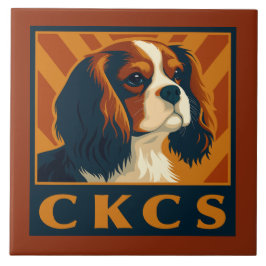 Cavalier King Charles Spaniel CKCS Retro Tegeltje