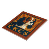 Cavalier King Charles Spaniel CKCS Retro Tegeltje (Zijkant)