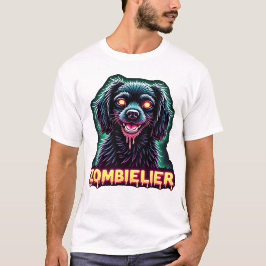 Cavalier King Charles Spaniel CKCS Zombie Dog Hal T-shirt (Voorkant)