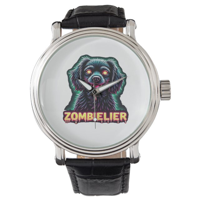 Cavalier King Charles Spaniel CKCS Zombie Dog Hall Horloge (Voorkant)