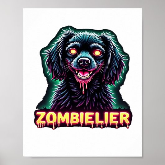 Cavalier King Charles Spaniel CKCS Zombie Dog Hall Poster (Voorkant)
