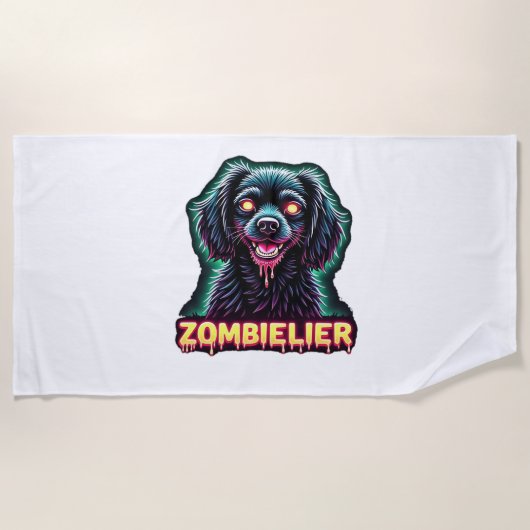 Cavalier King Charles Spaniel CKCS Zombie Dog Hall Strandlaken (Voorkant)