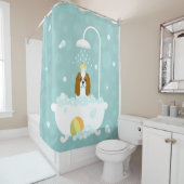 Cavalier King Charles Spaniel Classic Kleur Douchegordijn (In situ)