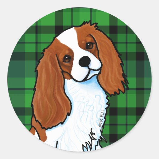Cavalier King Charles Spaniel Classic Round Sticke Ronde Sticker (Voorkant)