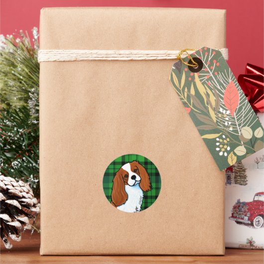 Cavalier King Charles Spaniel Classic Round Sticke Ronde Sticker (Feestdagen)