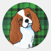 Cavalier King Charles Spaniel Classic Round Sticke Ronde Sticker (Voorkant)