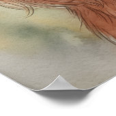 Cavalier King Charles Spaniel Close-Up Aquarel Poster (Hoek)