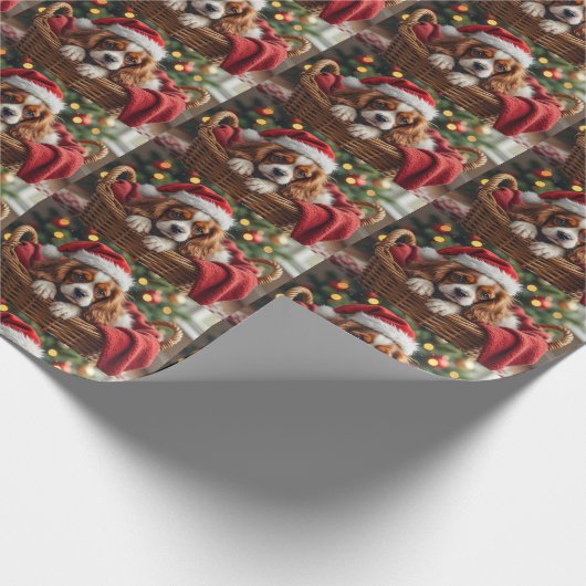 Cavalier King Charles Spaniel Cozy Basket Cadeaupapier (Hoek)