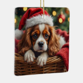 Cavalier King Charles Spaniel Cozy Basket Keramisch Ornament (Rechts)