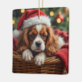 Cavalier King Charles Spaniel Cozy Basket Keramisch Ornament (Links)
