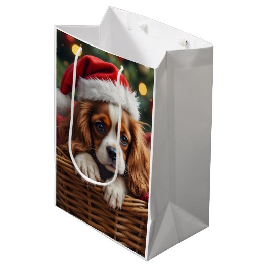 Cavalier King Charles Spaniel Cozy Basket Medium Cadeauzakje (Voorkant Gekanteld)