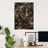 Cavalier King Charles Spaniel Cubistische Expressi Poster (Thuiskantoor)