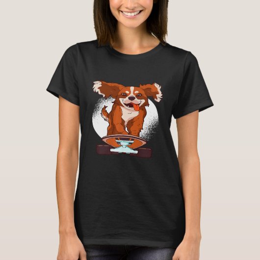 Cavalier King Charles Spaniel - Cute Dog Skateboar T-shirt (Voorkant)