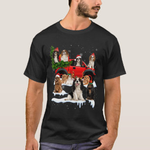 Cavalier King Charles Spaniel Cute Snow Car T-shirt