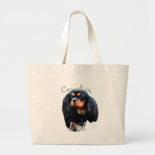 Cavalier King Charles Spaniel Dad 2 Grote Tote Bag (Voorkant)